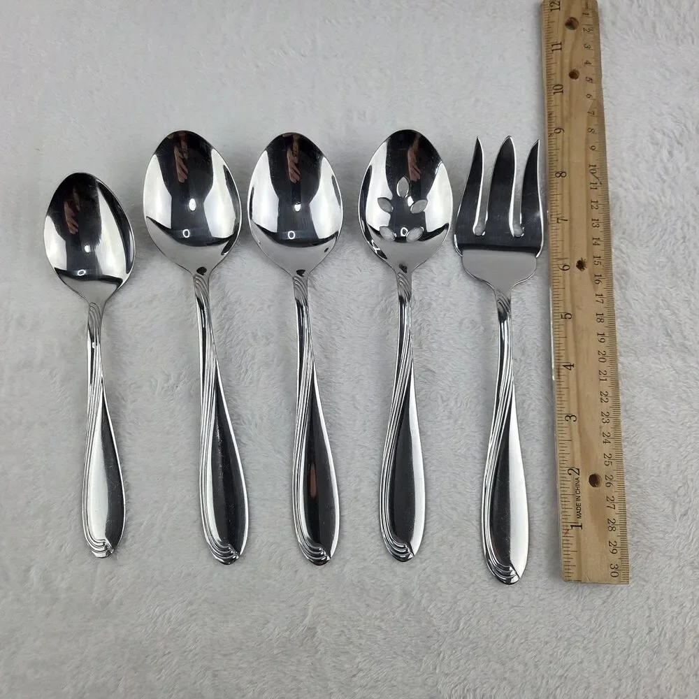 Oneida Camber Cresta Windswept Scroll 5 Pc Serving Set Stainless